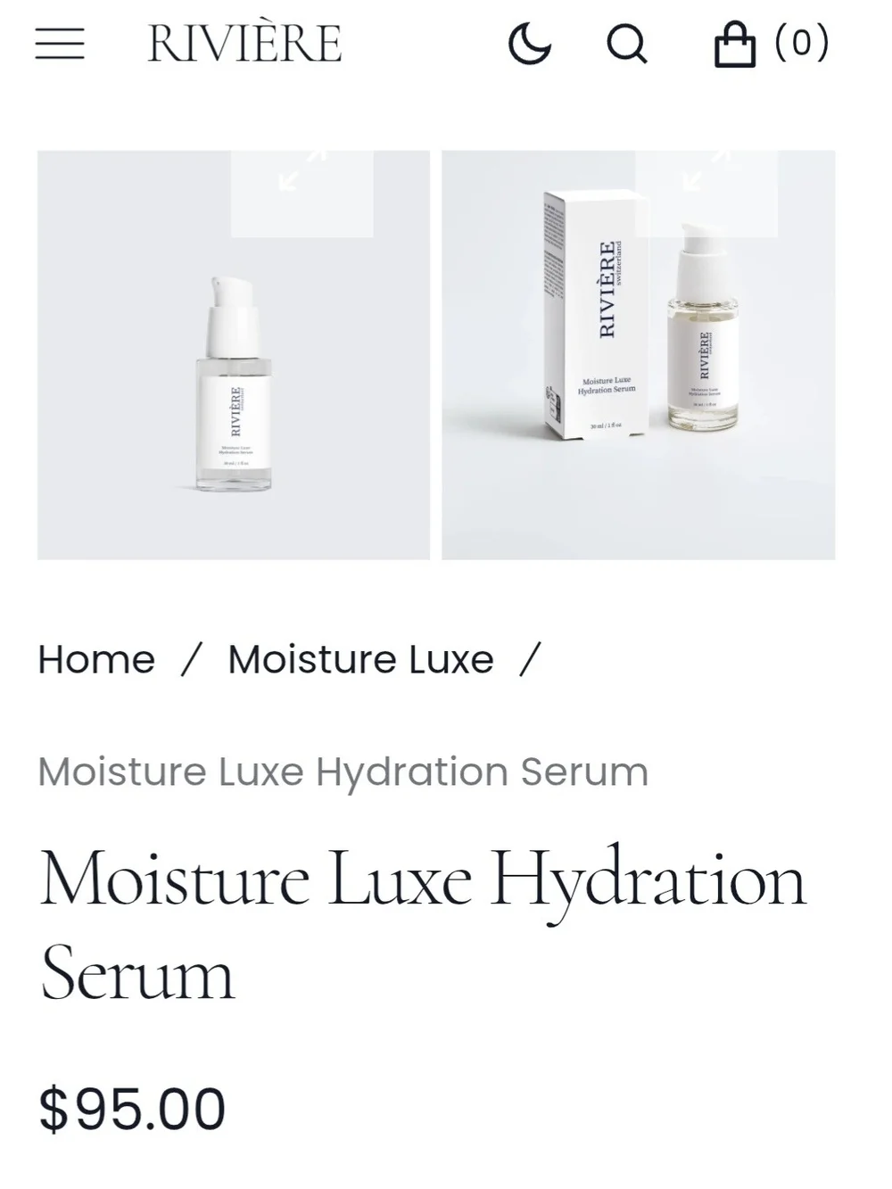 Riviere Switzerland Moisture Luxe Hydration Serum - White